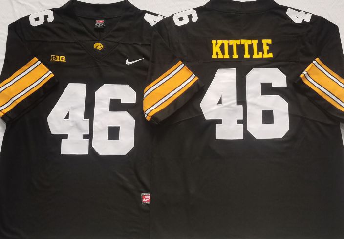 Men Iowa Hawkeyes #46 Kittle Black Nike 2025 NCAA Jersey->ncaa teams->NCAA Jersey